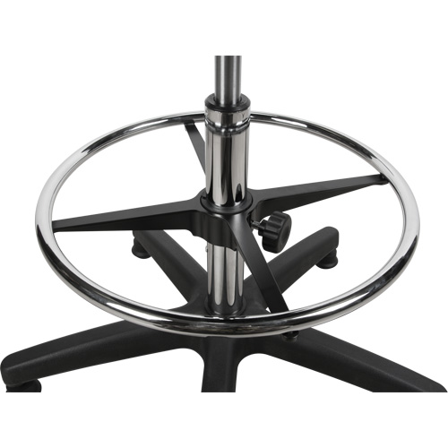 Heavy-Duty Ergonomic Stool, Stationary, Adjustable, 39” - 48”, Polyurethane Seat, Black Southpoint Industrial Supply