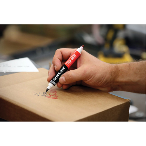 Markal&reg; Dura-Ink&reg; Dual Colour Permanent Ink Marker, Black/Red, Bullet Tip Southpoint Industrial Supply