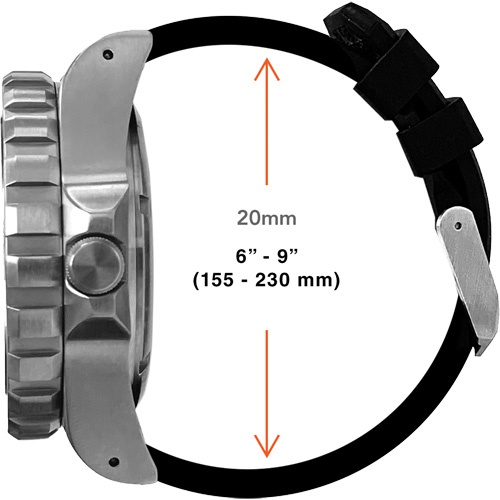 Large Diver's Quartz Watch, Digital, Battery Operated, 41 mm, Black Southpoint Industrial Supply