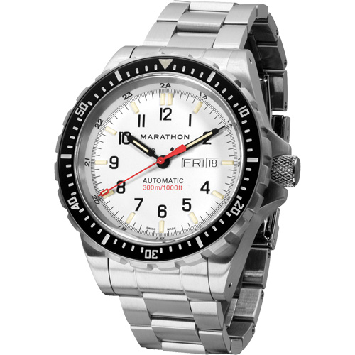 Tr&egrave;s grande montre automatique &eacute;dition arctique avec jour/date avec bracelet en acier inoxydable, Num&eacute;rique, &agrave; piles, 46 mm, Argent Southpoint Industrial Supply