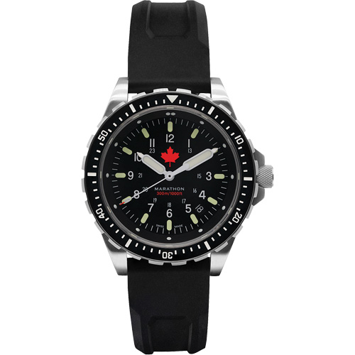 Red Maple Jumbo Diver's Quartz Watch, Digital, Battery Operated, 46 mm, Black Southpoint Industrial Supply