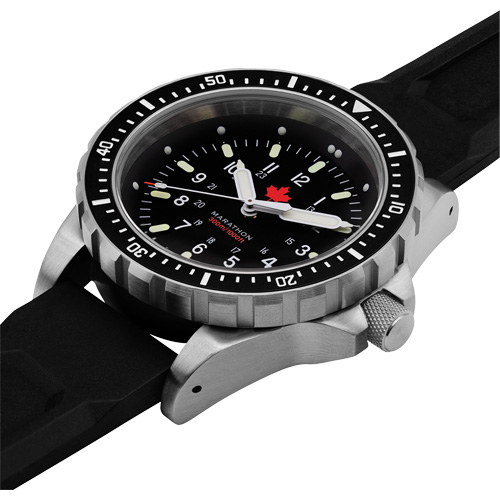 Red Maple Jumbo Diver's Quartz Watch, Digital, Battery Operated, 46 mm, Black Southpoint Industrial Supply