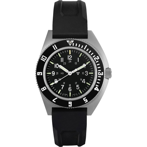 Montre Steel Navigator sur ensemble bracelet en caoutchouc noir de trois morceaux, Num&eacute;rique, &agrave; piles, 41 mm, Noir Southpoint Industrial Supply