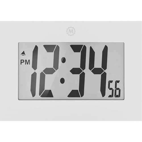 Large Frame Clock, Digital, Battery Operated, 9" W x 1" D x 6.5" H, White Southpoint Industrial Supply