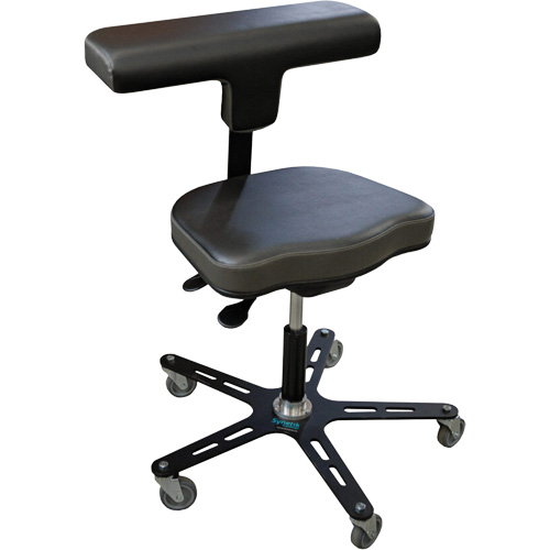 VEGA-T Ergonomic Industrial Chair, Mobile, Adjustable, Vinyl Seat, Black Southpoint Industrial Supply