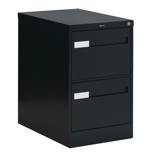 Vertical Filing Cabinet with Recessed Drawer Handles, 2 Drawers, 18.15" W x 26.56" D x 29" H, Black Southpoint Industrial Supply