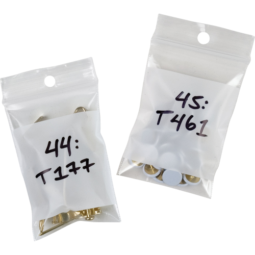 White Block Poly Bags, Reclosable, 3" x 2", 2 mils Southpoint Industrial Supply