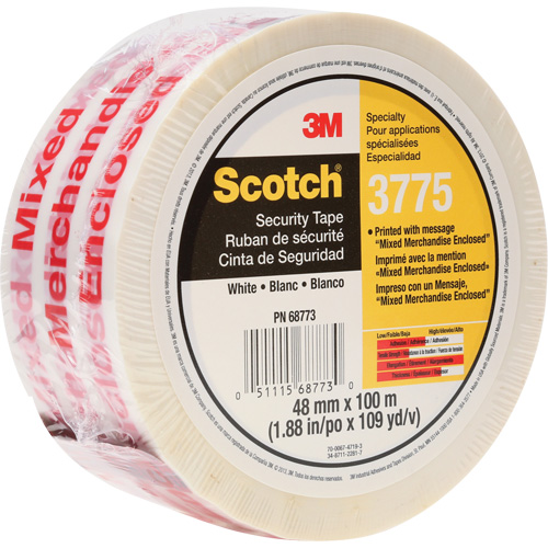 Ruban d'emballage Scotch 3775 avec message, Adh&eacute;sif Thermofusible, 2 mils, 48 mm (1-22/25") x 100 m (328') Southpoint Industrial Supply