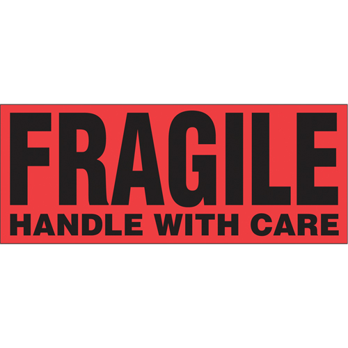 "Fragile Handle with Care" Special Handling Labels, 5" L x 2" W, Black on Red Southpoint Industrial Supply