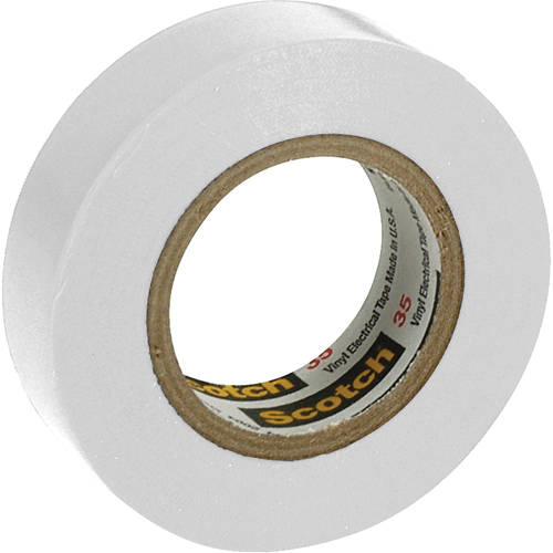 Scotch&reg; 35 Colour Coded Tape, 12.7 mm (1/2") x 6.1 m (20'), White, 7 mils Southpoint Industrial Supply