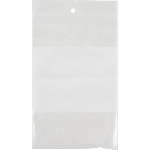 Sacs en poly avec espace inscriptible blanc, Refermable, 6" x 4", 2 mils Southpoint Industrial Supply