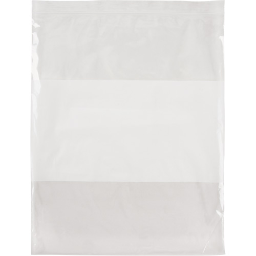Sacs en poly avec espace inscriptible blanc, Refermable, 15" x 12", 2 mils Southpoint Industrial Supply