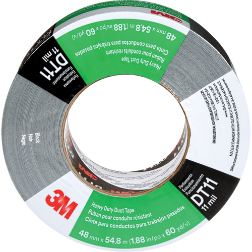 DT11 Heavy-Duty Duct Tape, 11 mils, Black, 48 mm (2") x 55 m (180') Southpoint Industrial Supply