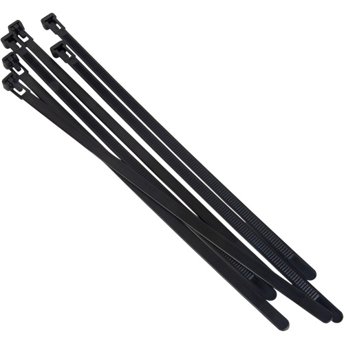 Attache-c&acirc;ble r&eacute;utilisable, Longueur 8", R&eacute;sistance &agrave; la traction 50 lb, Noir Southpoint Industrial Supply