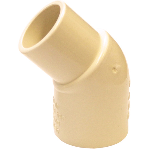 Raccord coude 45° m&acirc;le et femelle Flowguard Gold, Chantepleure x noeud, PVC-C, 1/2" Southpoint Industrial Supply
