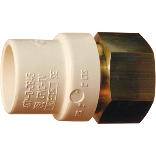 Threaded Pipe Adapter, Hub x FPT, 2" Dia., Brass/CPVC Southpoint Industrial Supply