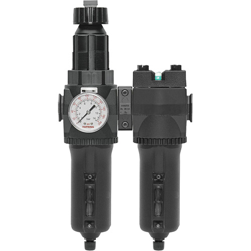 Filtre/r&eacute;gulateur + filtre coalescent drain manuel avec bol en m&eacute;tal Modulair 400, 1/4" NPT, 200 psi, Capacit&eacute; de 9,1 oz liq. Southpoint Industrial Supply