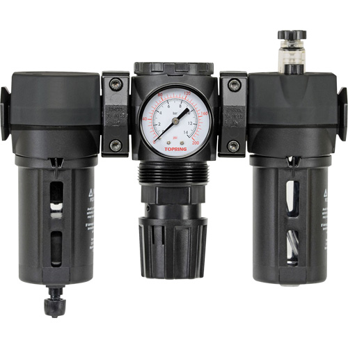 Filtre, d&eacute;tendeur & lubrificateur Modulair 200 avec drain manuel & bol standard, 3/8" NPTF Southpoint Industrial Supply