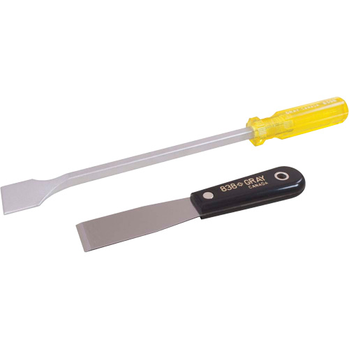 2-Piece Scraper Set, Carbon Steel Blade, 1-1/2"/1-1/4" Wide, Plastic Handle Southpoint Industrial Supply