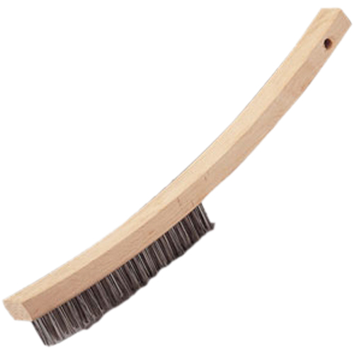 Brosse &agrave; main &agrave; r&eacute;curer &agrave; manche courb&eacute;, Acier inoxydable, 4 x 20 rangs de fils, Longueur 17" Southpoint Industrial Supply