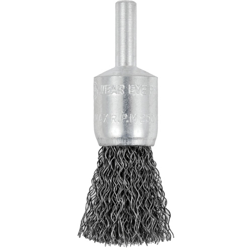 E050-12 Shaft Mounted Crimped End Brush, 1/2", 0.012" Fill, 1/4" Shank Southpoint Industrial Supply