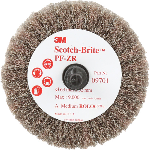 Brosse &agrave; lamelles pour labrasion et le polissage PF-ZR Roloc Scotch-Brite, Oxyde d'aluminium, Grain Moyen, 2-1/2" x 1-1/4" Southpoint Industrial Supply