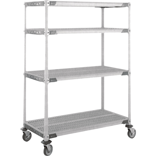 Chariot MetroMax i sur roulettes &agrave; tige, 4 tiers, 18" x 69" x 36", Capacit&eacute; 900 lb Southpoint Industrial Supply