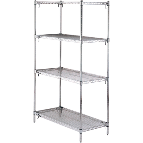 Shelving Unit, 4 Tiers, 36" W x 63" H x 18" D Southpoint Industrial Supply