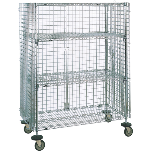 Security Carts, Chrome Plated, 21-1/2" x 68-1/2 x 38-1/2", 500 lbs. Capacity Southpoint Industrial Supply