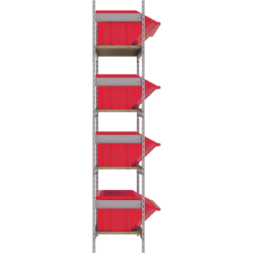 Wide Span Shelving with Jumbo Plastic Bins, Steel, Boltless, 800 lbs. Capacity, 66" W x 72" H x 18" D Southpoint Industrial Supply