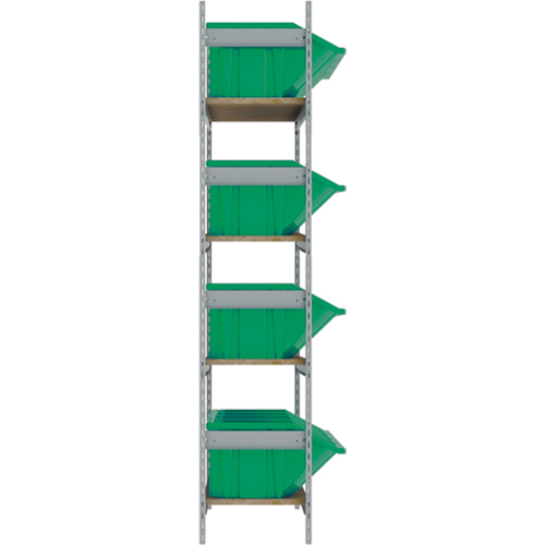 Wide Span Shelving with Jumbo Plastic Bins, Steel, Boltless, Starter, 66" W x 72" H x 18" D Southpoint Industrial Supply