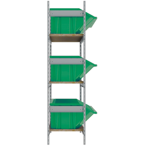 Wide Span Shelving with Jumbo Plastic Bins, Steel, Boltless, Starter, 66" W x 60" H x 18" D Southpoint Industrial Supply