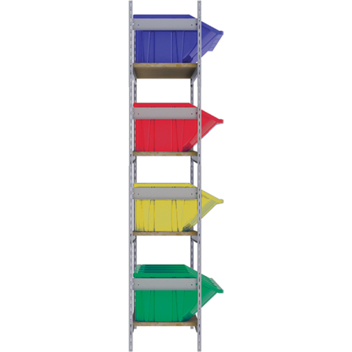 &eacute;tag&egrave;res larges avec bacs g&eacute;ants en plastique, Acier, Sans boulons, Capacit&eacute; 800 lb, 66" la x 72" h x 18" p Southpoint Industrial Supply