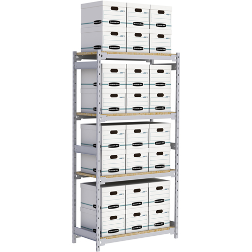 Wide Span Record Storage Shelving, Steel, 4 Shelves, 42" W x 18" D x 84" H Southpoint Industrial Supply