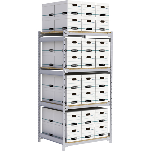Wide Span Record Storage Shelving, Steel, 4 Shelves, 42" W x 32" D x 84" H Southpoint Industrial Supply