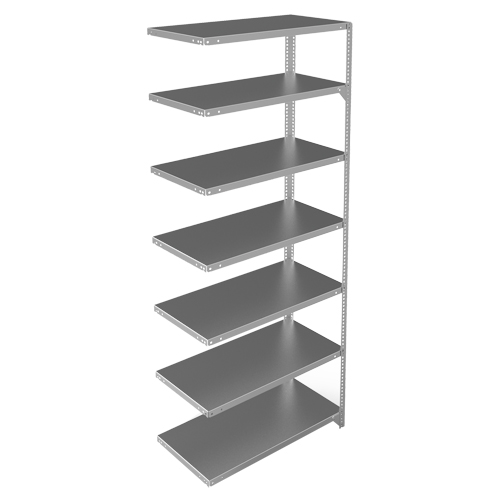 Shelving Unit, Galvanized Steel, Slotted Angle, 400 lbs. Capacity, 36" W x 84" H x 18" D Southpoint Industrial Supply