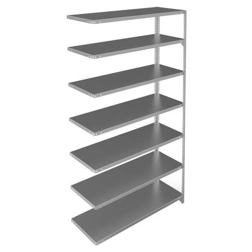 Shelving Unit, Galvanized Steel, Slotted Angle, 275 lbs. Capacity, 48" W x 84" H x 18" D Southpoint Industrial Supply
