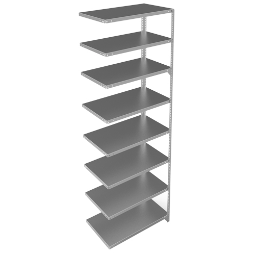 Shelving Unit, Galvanized Steel, Slotted Angle, Add-On, 36" W x 96" H x 18" D Southpoint Industrial Supply