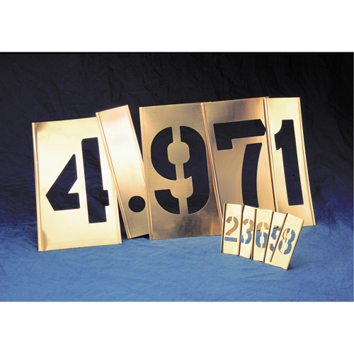 Pochoirs assemblables &agrave; caract&egrave;re gothique, en laiton - lettres & chiffres &agrave; l'unit&eacute;, Chiffre, 6" Southpoint Industrial Supply