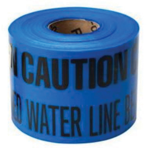 Ruban d'avertissement de danger souterrain Buried Water Line Identoline, 6" la x 1000' lo, Noir sur bleu Southpoint Industrial Supply