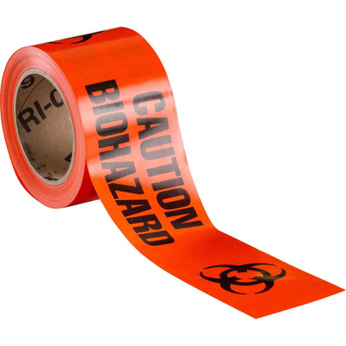 Barricade Tape, English, 3" W x 200' L, 3 mils, Black on Orange Southpoint Industrial Supply