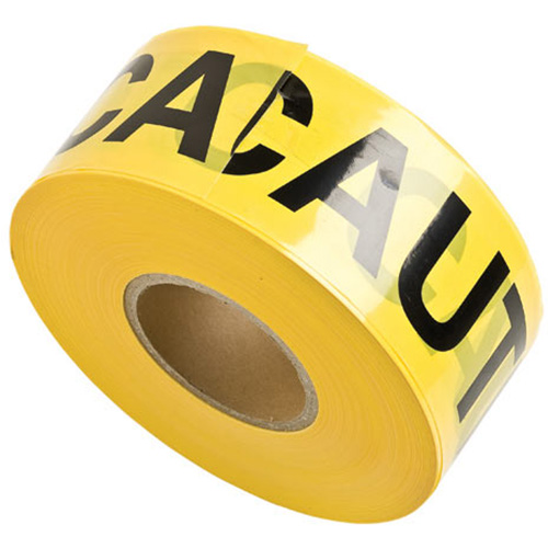 Barricade Tape, English, 3" W x 1000' L, 3 mils, Black on Yellow Southpoint Industrial Supply