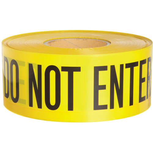 Rubans pour barricades, Anglais, 3" la x 1000' lo, 3 mils, Noir sur jaune Southpoint Industrial Supply