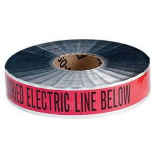 Ruban d'avertissement de danger souterrain Electric Line Identoline, 2" la x 1000' lo, Noir/rouge Southpoint Industrial Supply