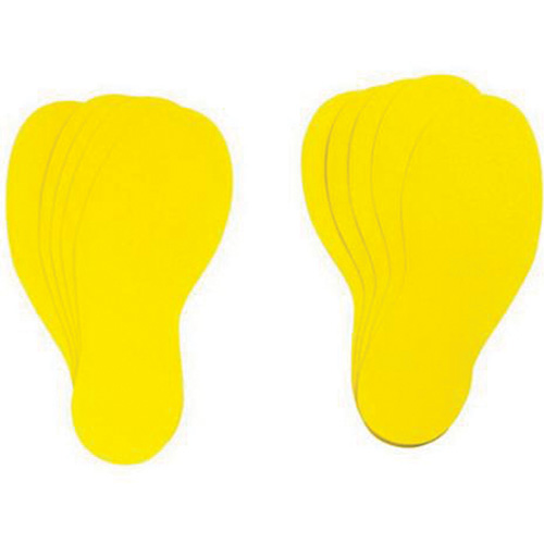 Floor Marking Labels, Footprint, 12" L x 3.75" W, Yellow, Vinyl Southpoint Industrial Supply