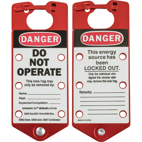 Labeled Lockout Hasp, Red Southpoint Industrial Supply
