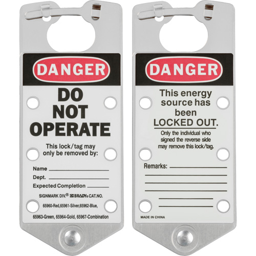 Moraillons de verrouillage &eacute;tiquet&eacute;s, Argent Southpoint Industrial Supply