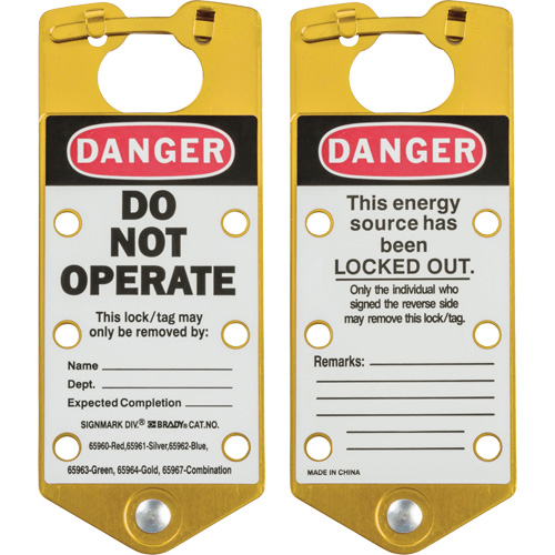 Labeled Lockout Hasps, Yellow Southpoint Industrial Supply