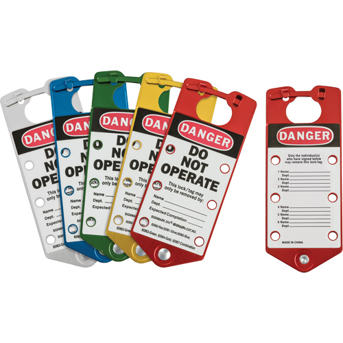 Labeled Lockout Hasps, Blue/Green/Red/Silver/Yellow Southpoint Industrial Supply