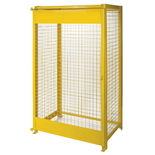 Gas Cylinder Cabinets, 10 Cylinder Capacity, 44" W x 30" D x 74" H, Yellow Southpoint Industrial Supply